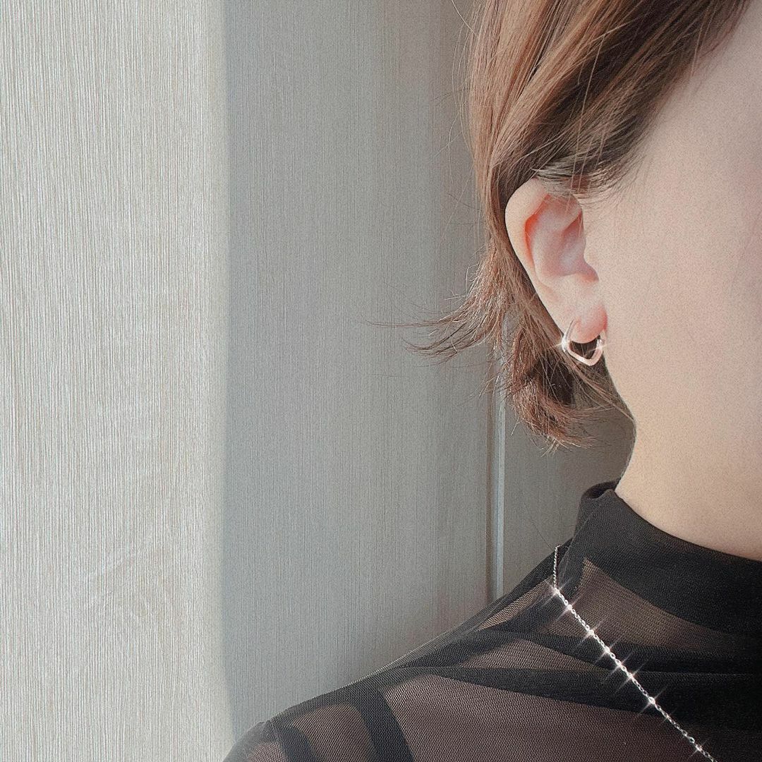 方形微個性超美氣質純銀耳環