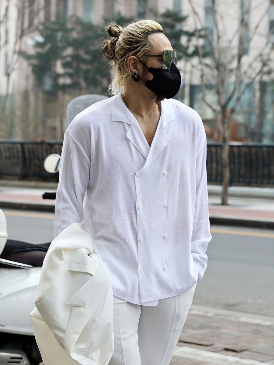 (韓國限時特價)雙排扣針織開衫外套