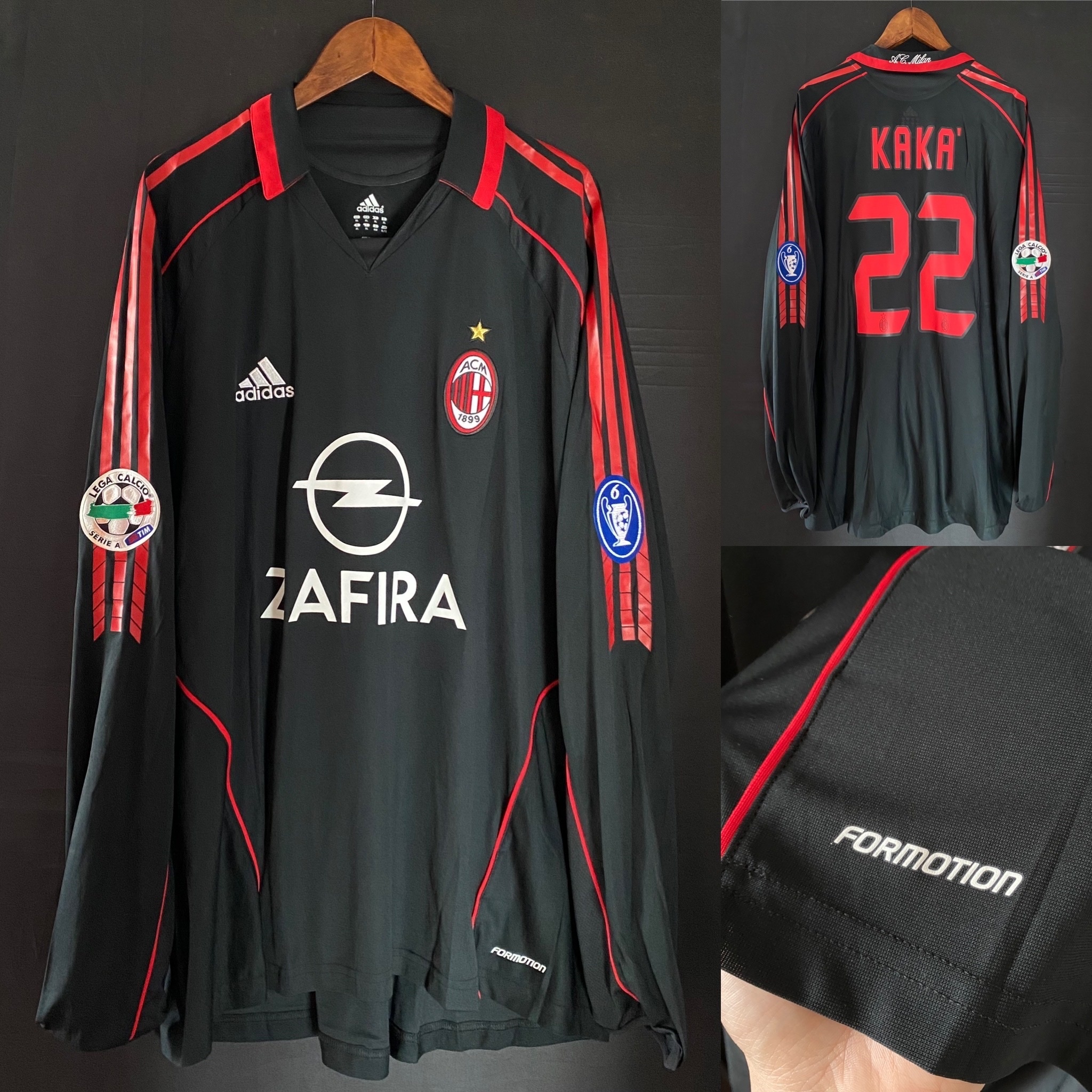 (Match Issue) AC Milan 2005-2006 Adidas L/S Third Match Issue Shirt #22 KAKA