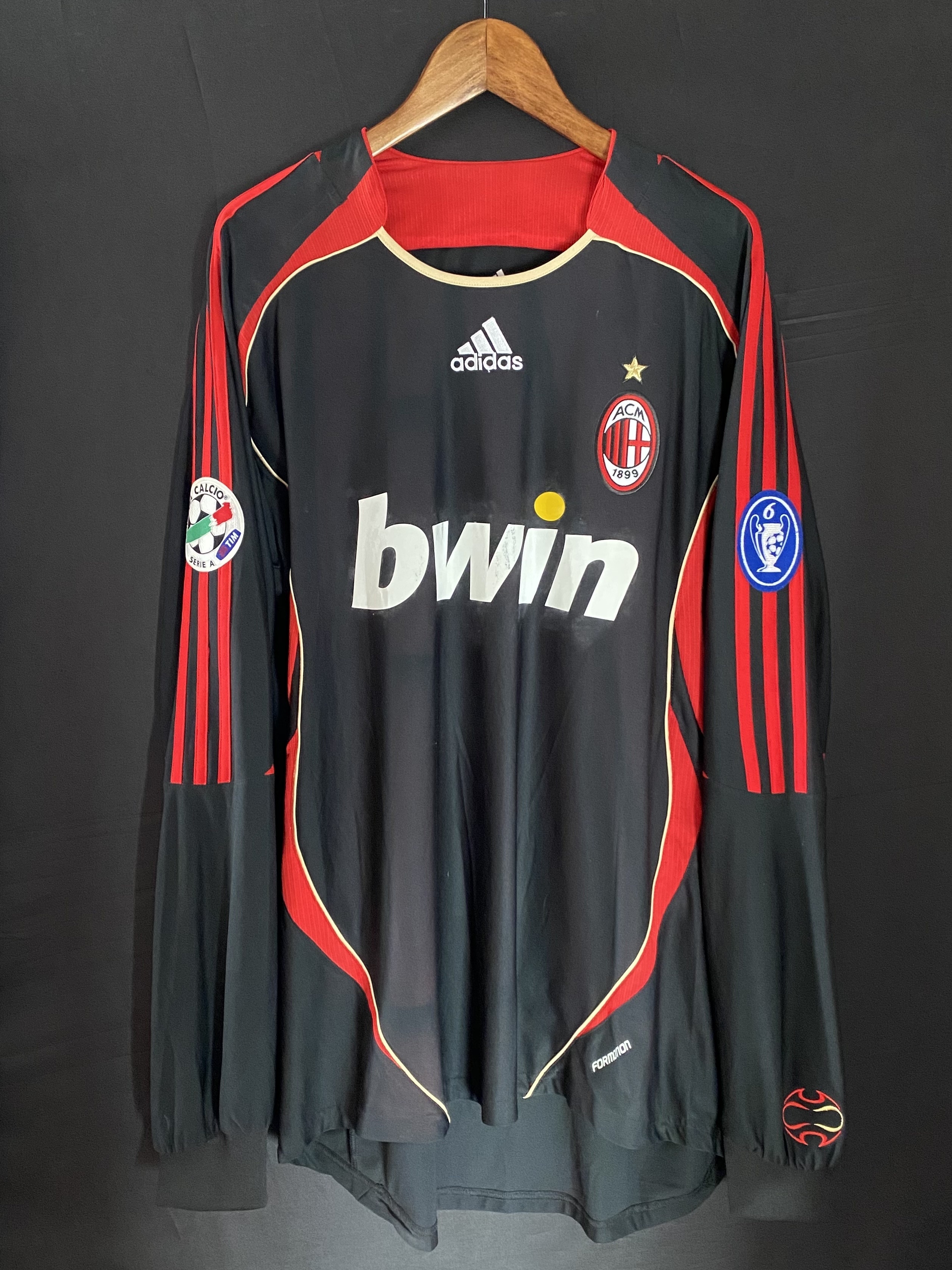 (Match Issue) AC Milan 2006-2007 Adidas L/S Third Match Worn Issue Shirt #22 KAKA