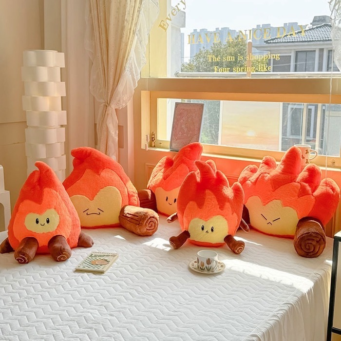 《61893》🔥可愛火焰人系列抱枕與靠腰(多款)