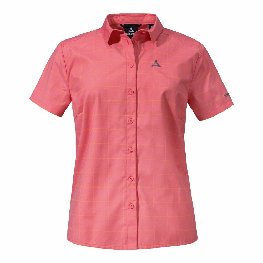 【Schoffel】女排汗短袖格紋襯衫 / 24SL20-13526-[格紋粉、格紋藍綠]