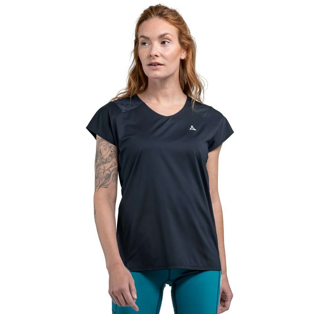 【Schoffel】女快乾排汗透氣短袖上衣 / 24SL20-13537-[桃粉、海軍藍]