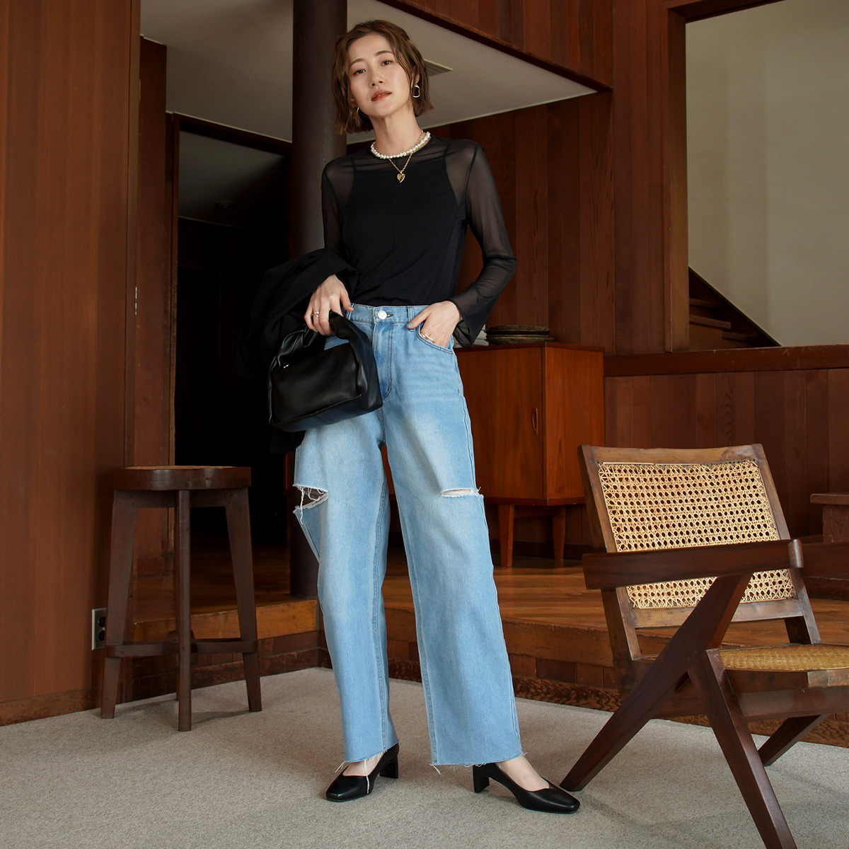 板跟辦公休閒高跟鞋 超好走女鞋 超好走