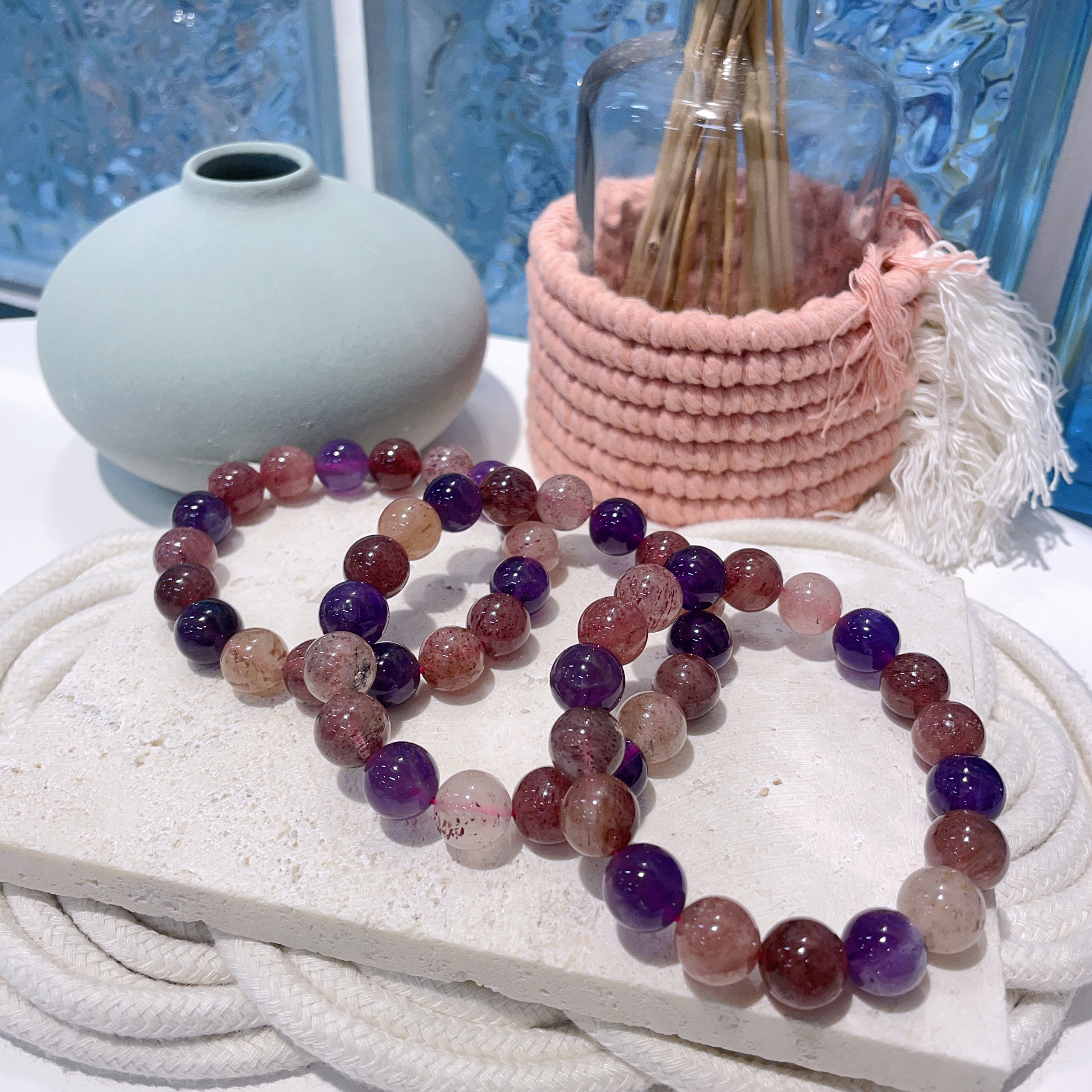 超八草莓晶紫水晶手串 11mm