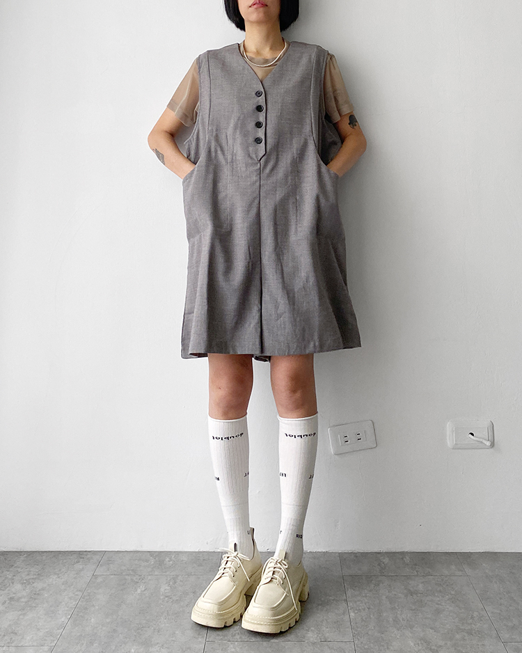 MFD-2556 V領寬鬆連身褲