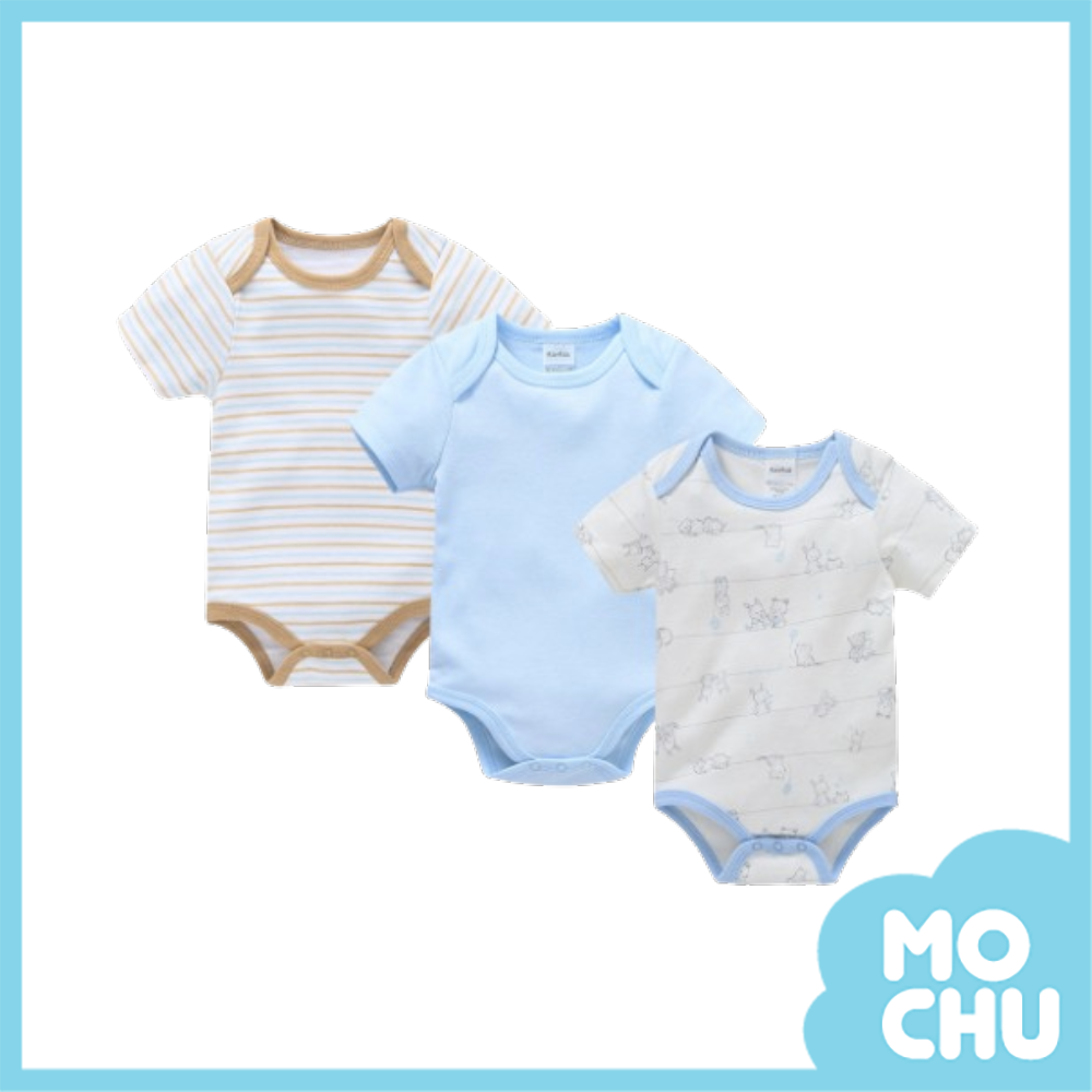 兔子小熊好朋友短袖包屁衣三件組