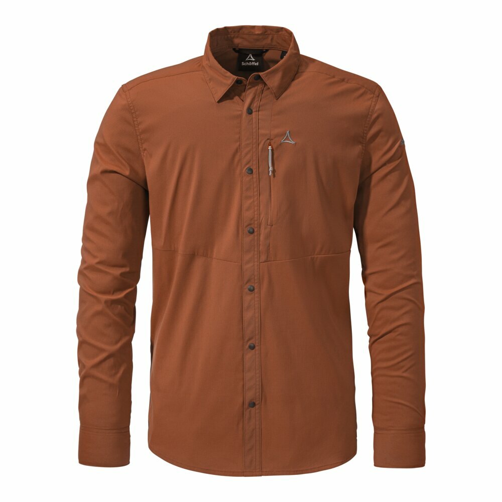 【Schoffel】男排汗快乾彈力長袖襯衫 / 24SL20-23828-[咖啡、綠]