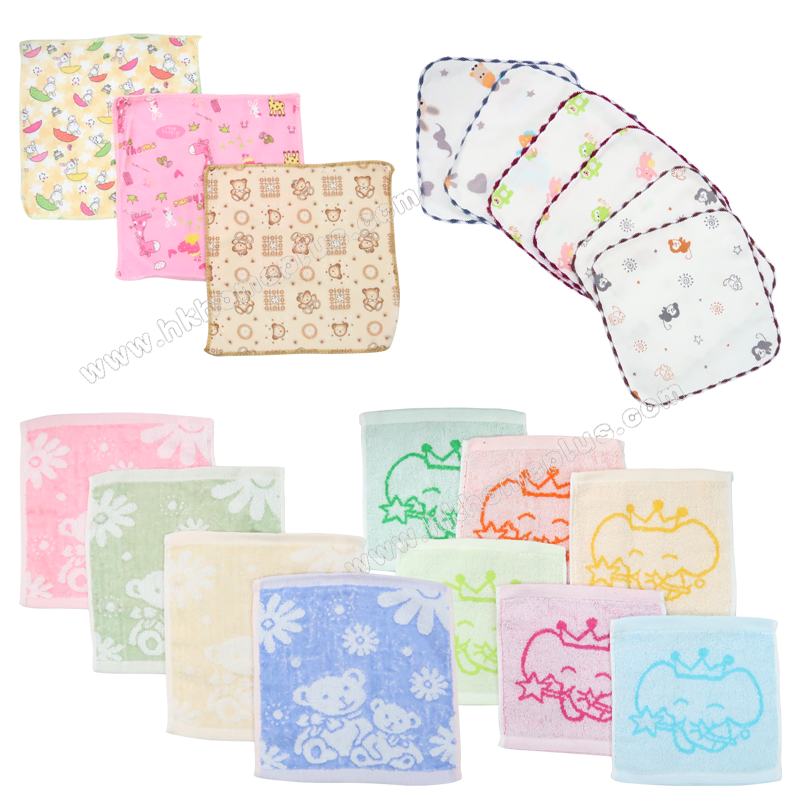 6條裝 絨毛/紗布/竹纖維/厚身 小方巾