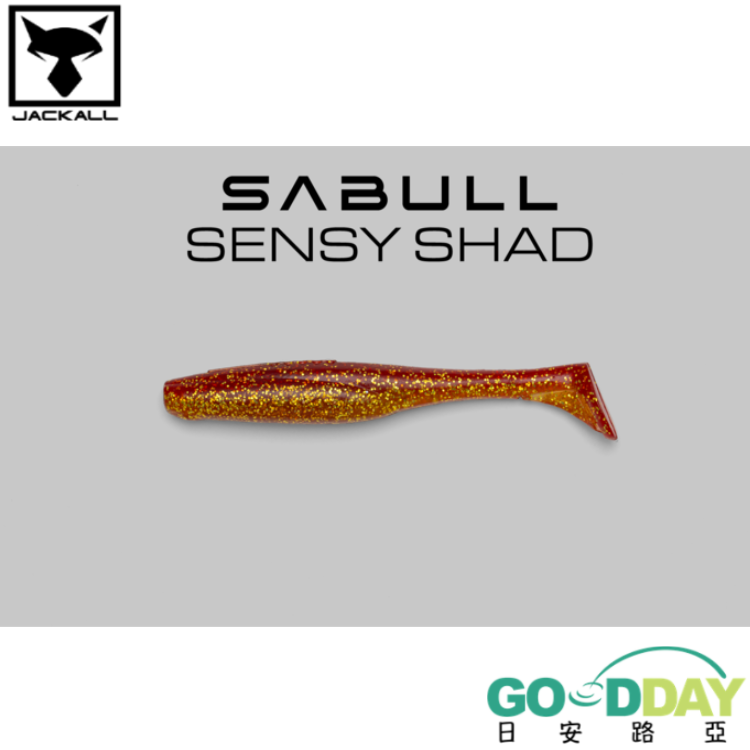 Leurre Souple Jackall Sabull Sensy Tail – 4 Pouces, Rouge/or, Pack De 6