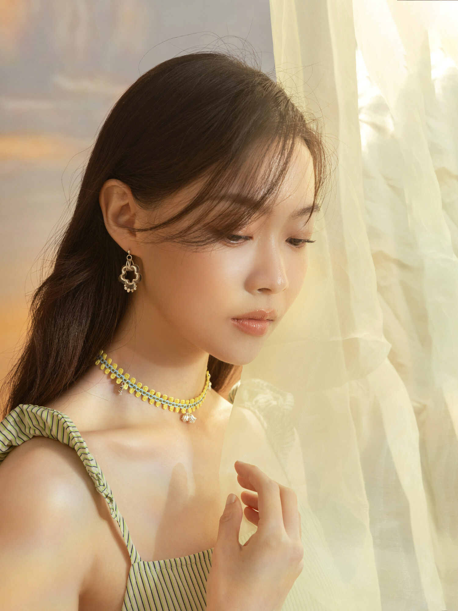 一場泡泡雨。MUCHAT手作鏤空透明花圈純銀針耳環