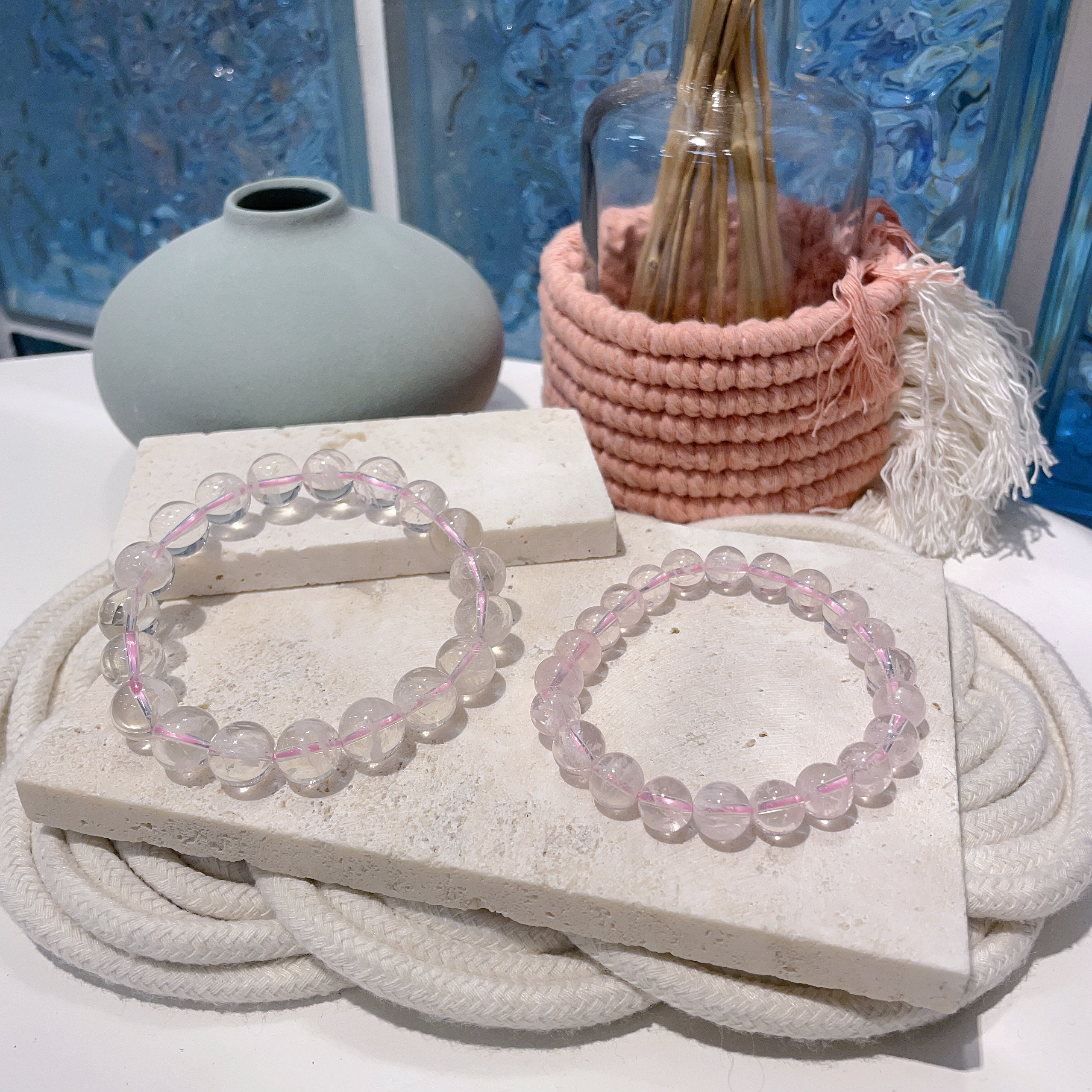 高透粉雪花幽靈手串