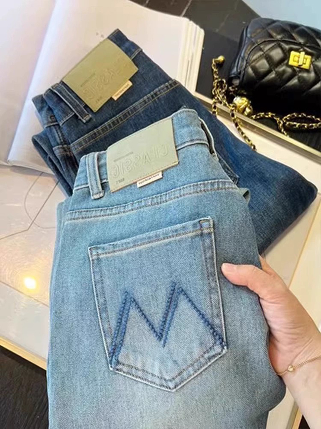 九分直筒牛仔褲-兩色