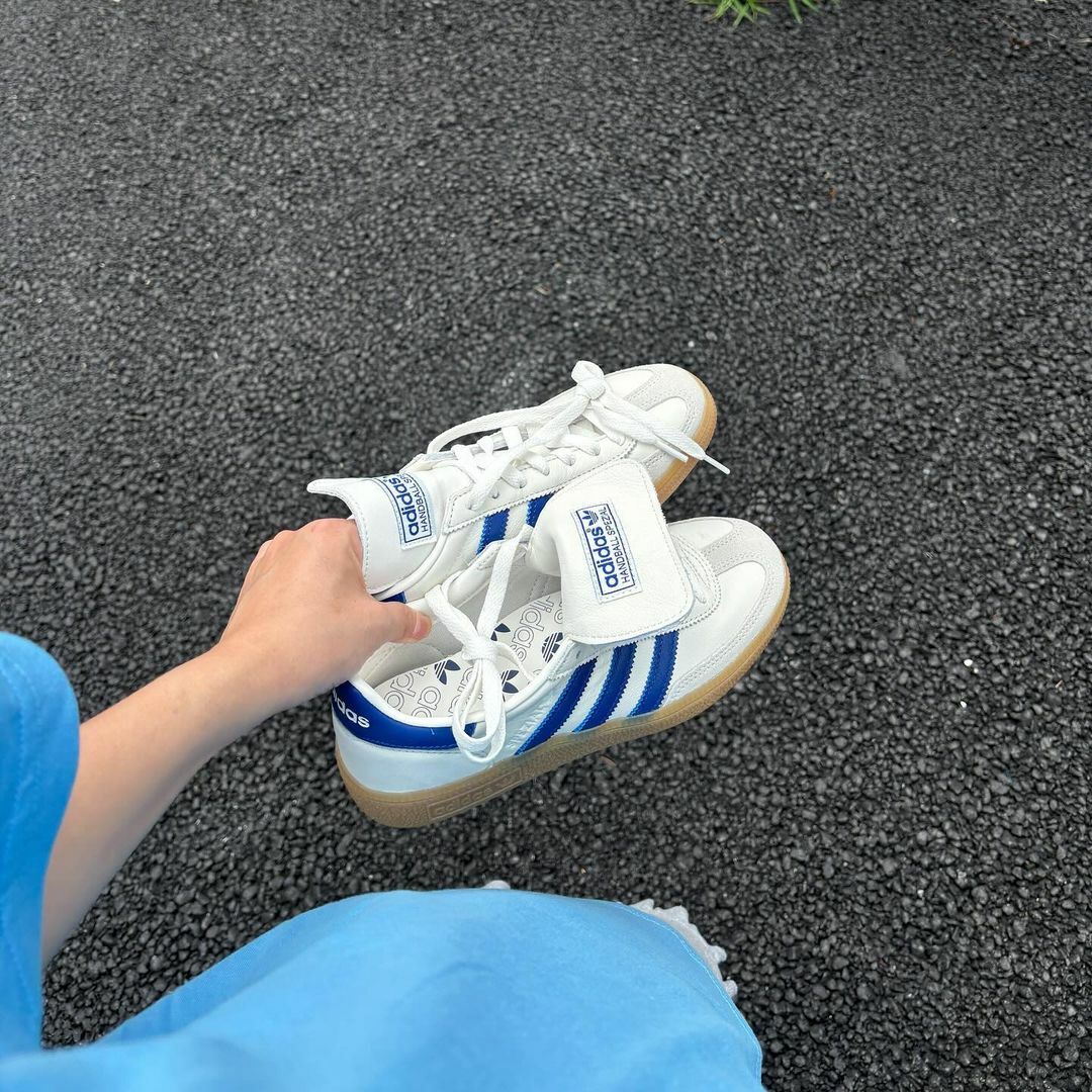 ADIDAS HANDBALL SPEZIAL 大鞋舌 麂皮 海鹽藍 白藍 仿皮革 男女鞋 JH5657 / 預購