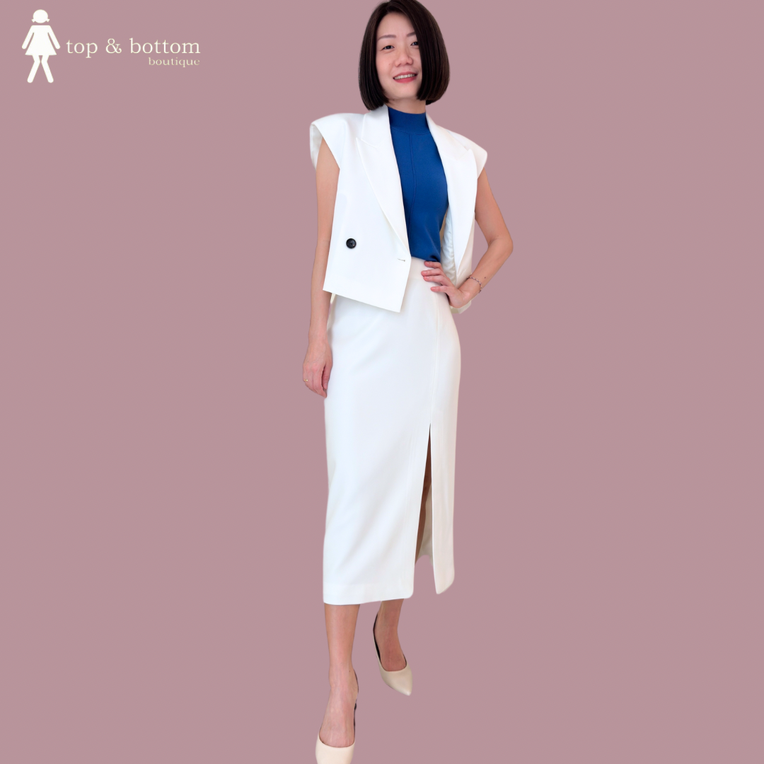 SLEEVELESS HIGH NECK KNIT BLOUSE