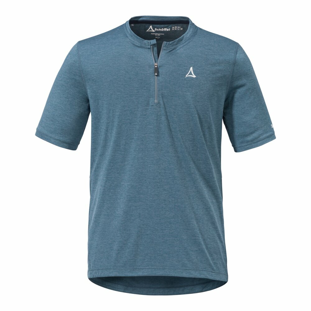 【Schoffel】男快乾拉鍊短袖上衣 / 24SL50-23866-[灰、藍]