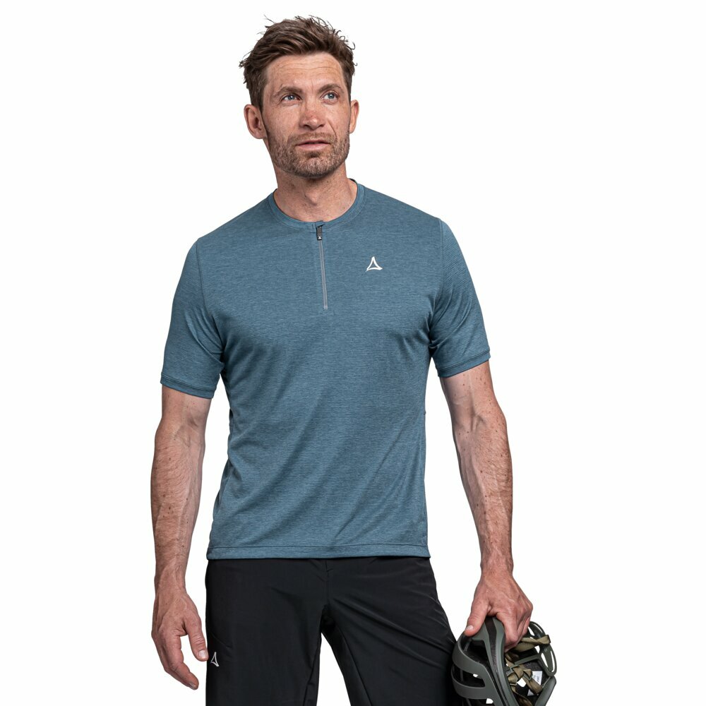 【Schoffel】男快乾拉鍊短袖上衣 / 24SL50-23866-[灰、藍]