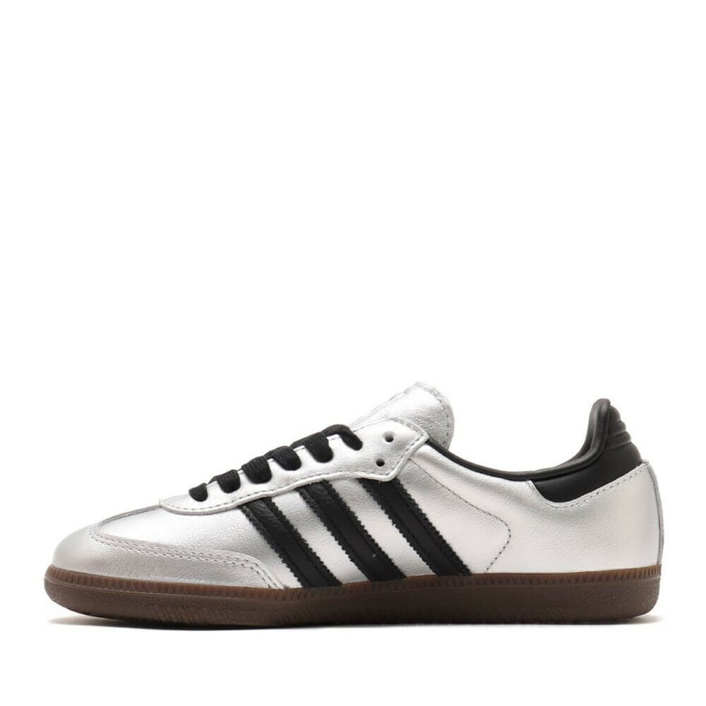 【adidas SAMBA OG W 經典鞋款 - 金屬銀黑】