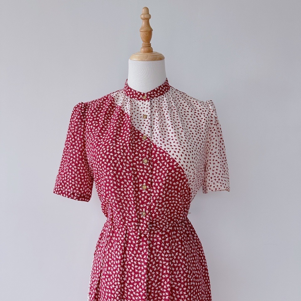 蒲公英隨風飄雪紡連身裙