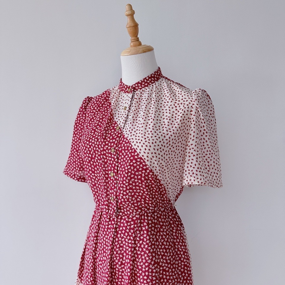 蒲公英隨風飄雪紡連身裙