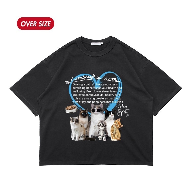 XCTRL 養貓好處多短T-黑