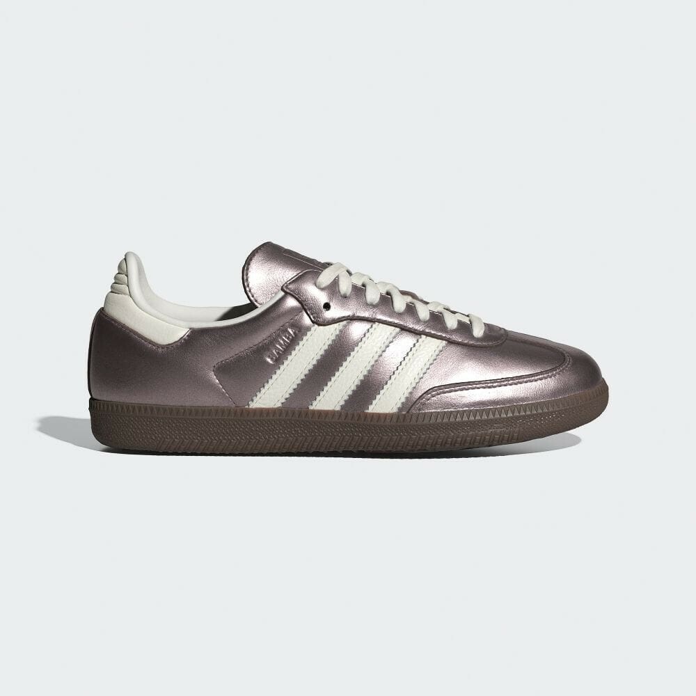 【adidas SAMBA OG W 經典鞋款 - 金屬銅紫白】