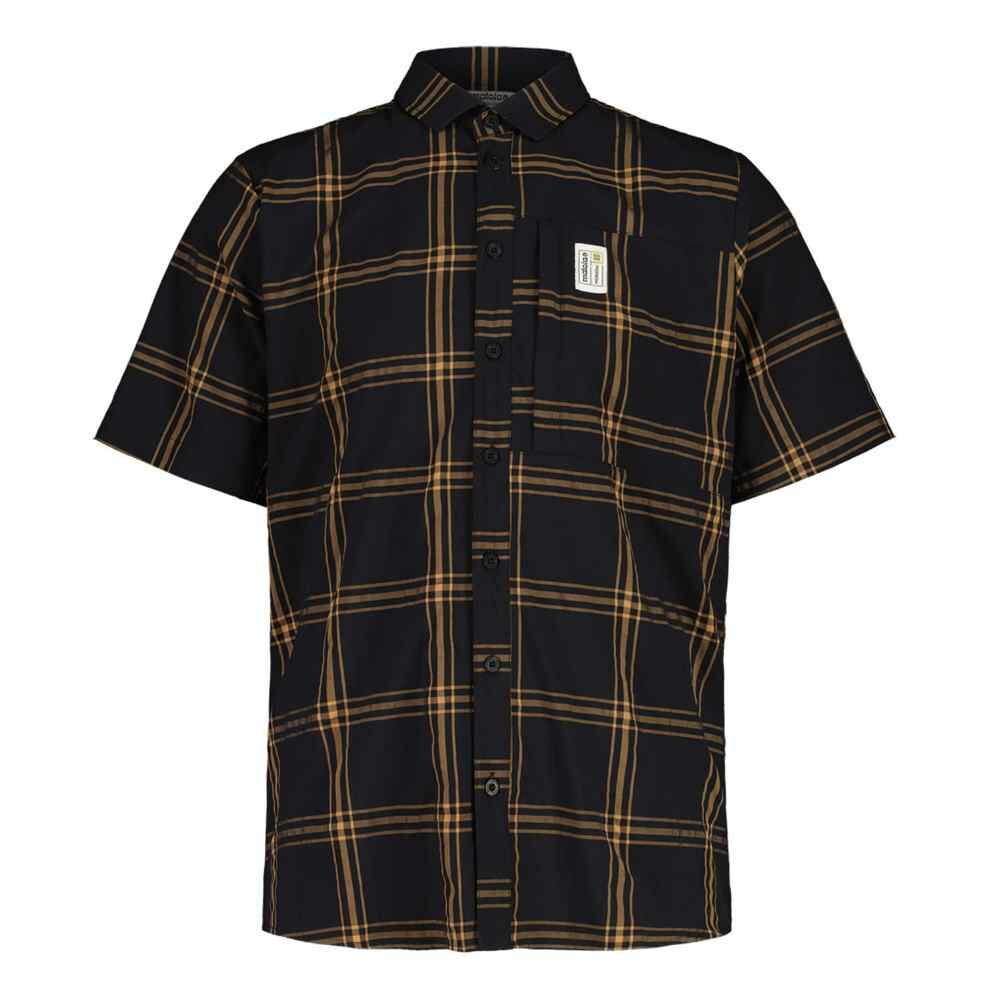 【MALOJA】男快乾彈性短袖格紋襯衫 / 24MA37206-[格紋綠、格紋黑]