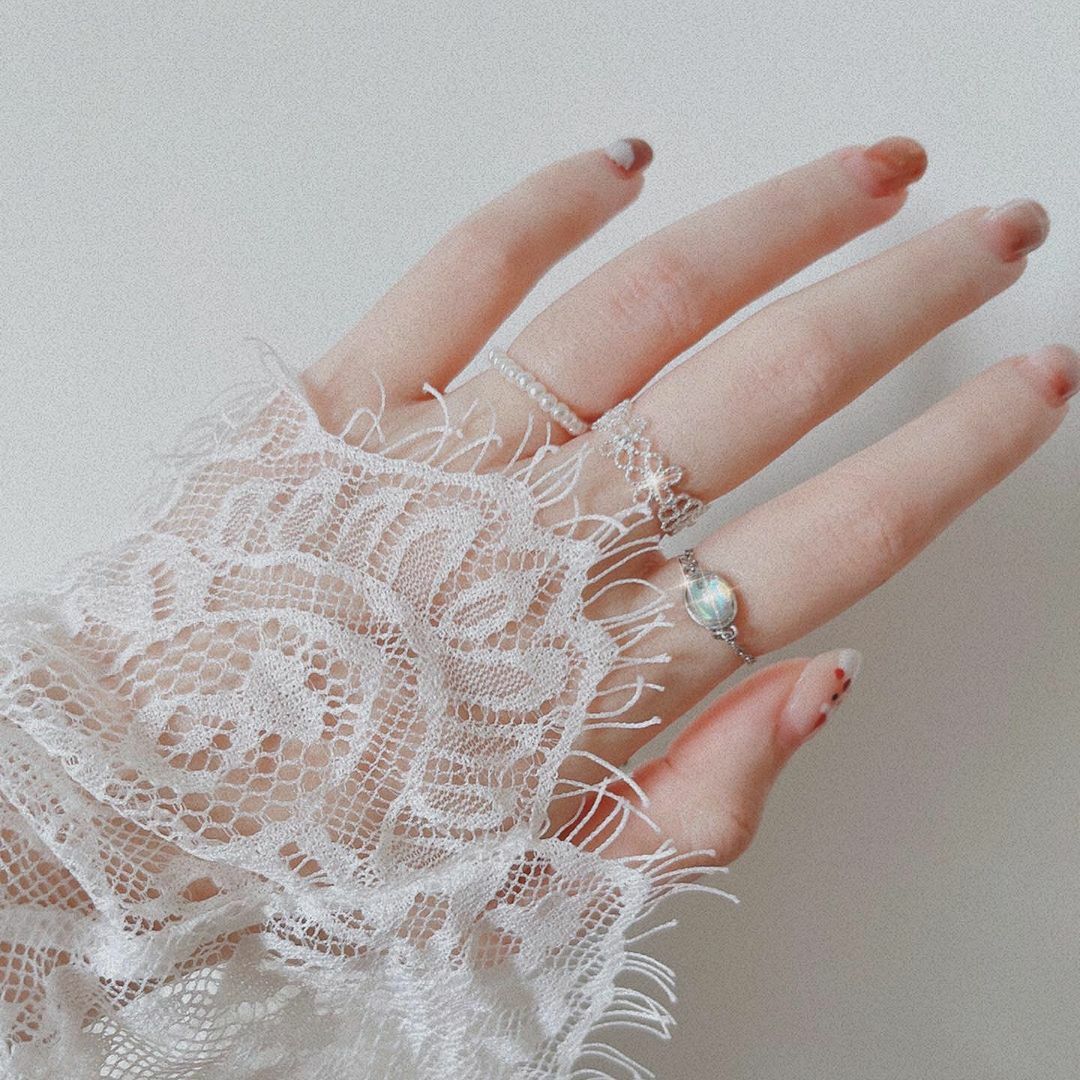 Moonlight chain ring 灰月光石練戒 - silver925
