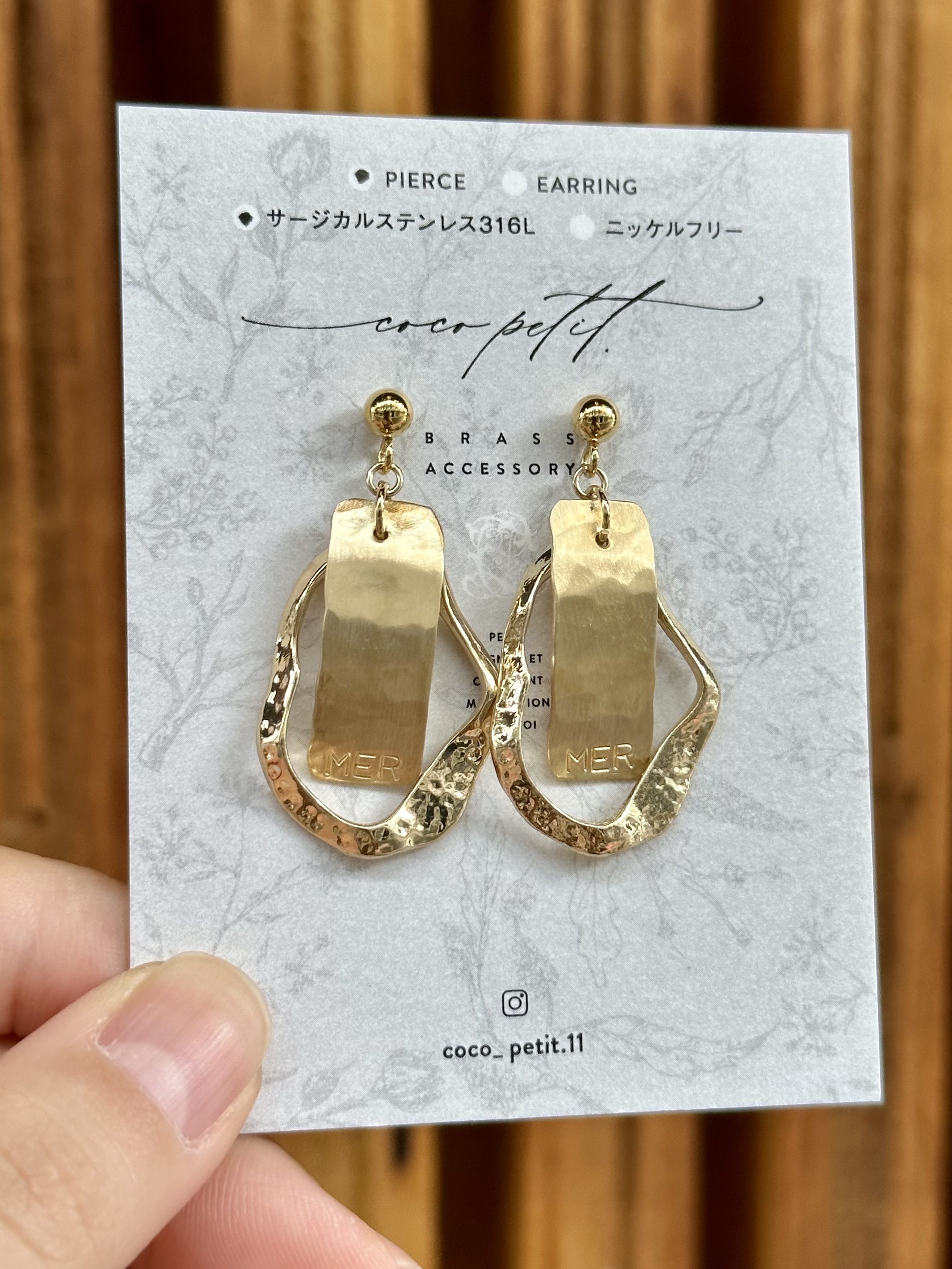 [coco petit.] 黃銅耳環A13