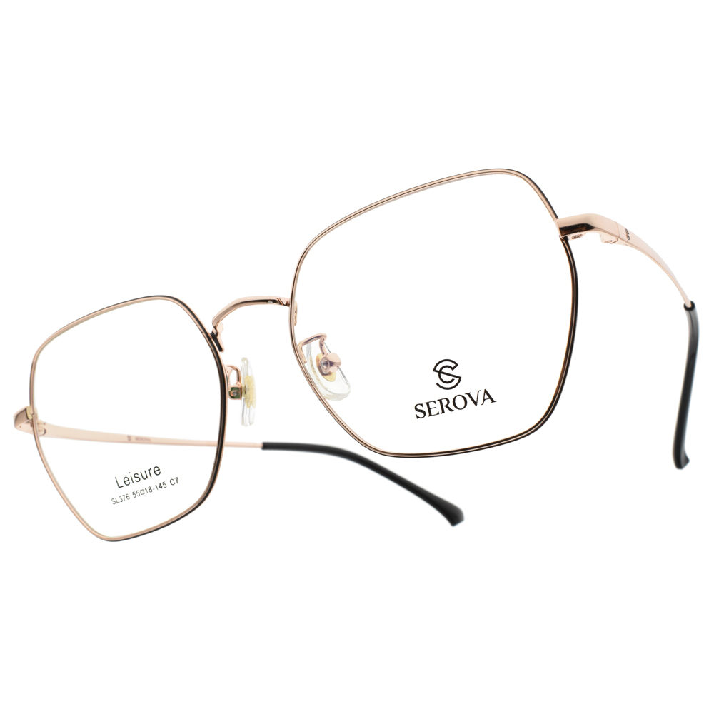 【SEROVA】SL376 (二色) 金屬復古方框光學眼鏡