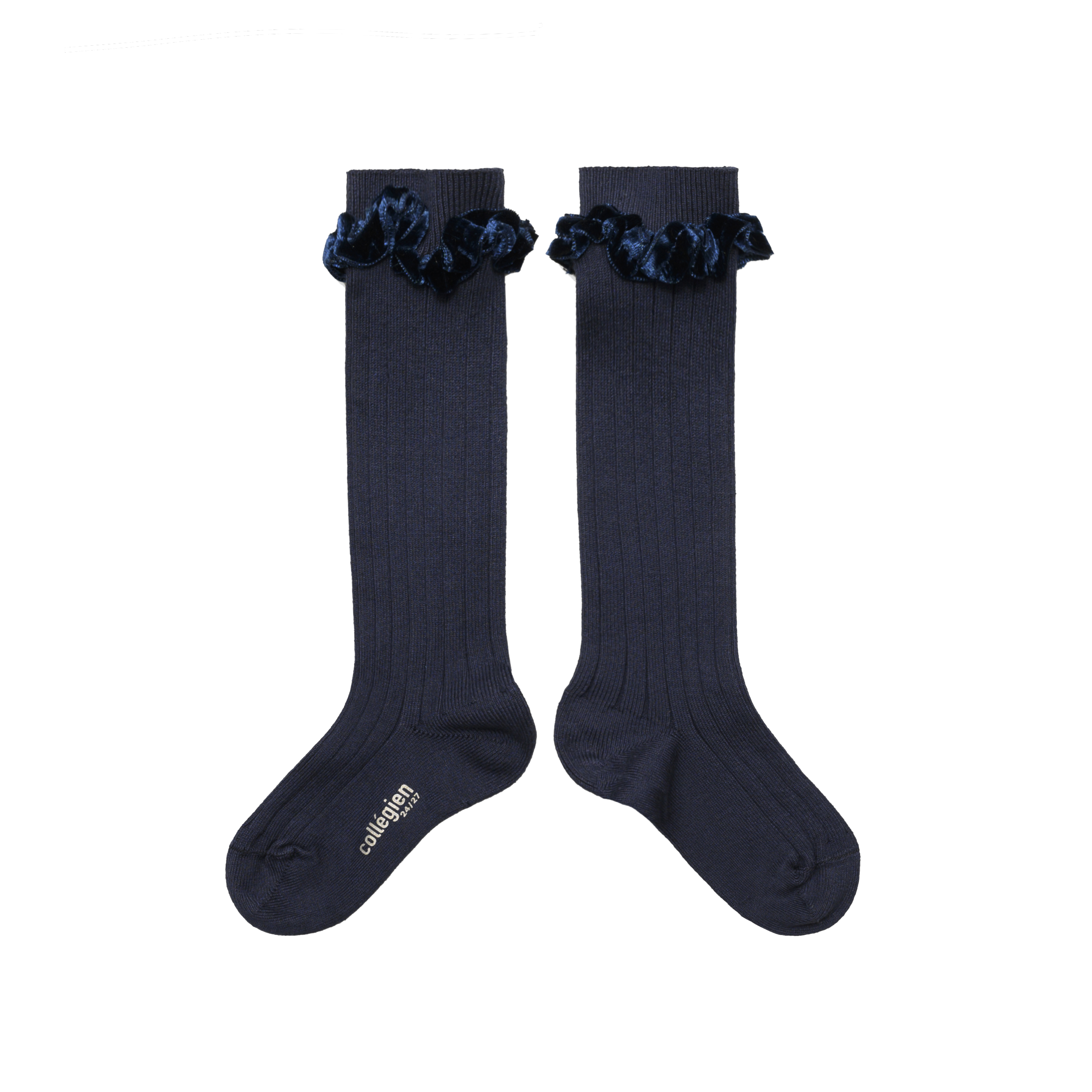COLLEGIEN 羅紋絨邊長襪 Clothilde - Nuit Etoilée 星夜藍