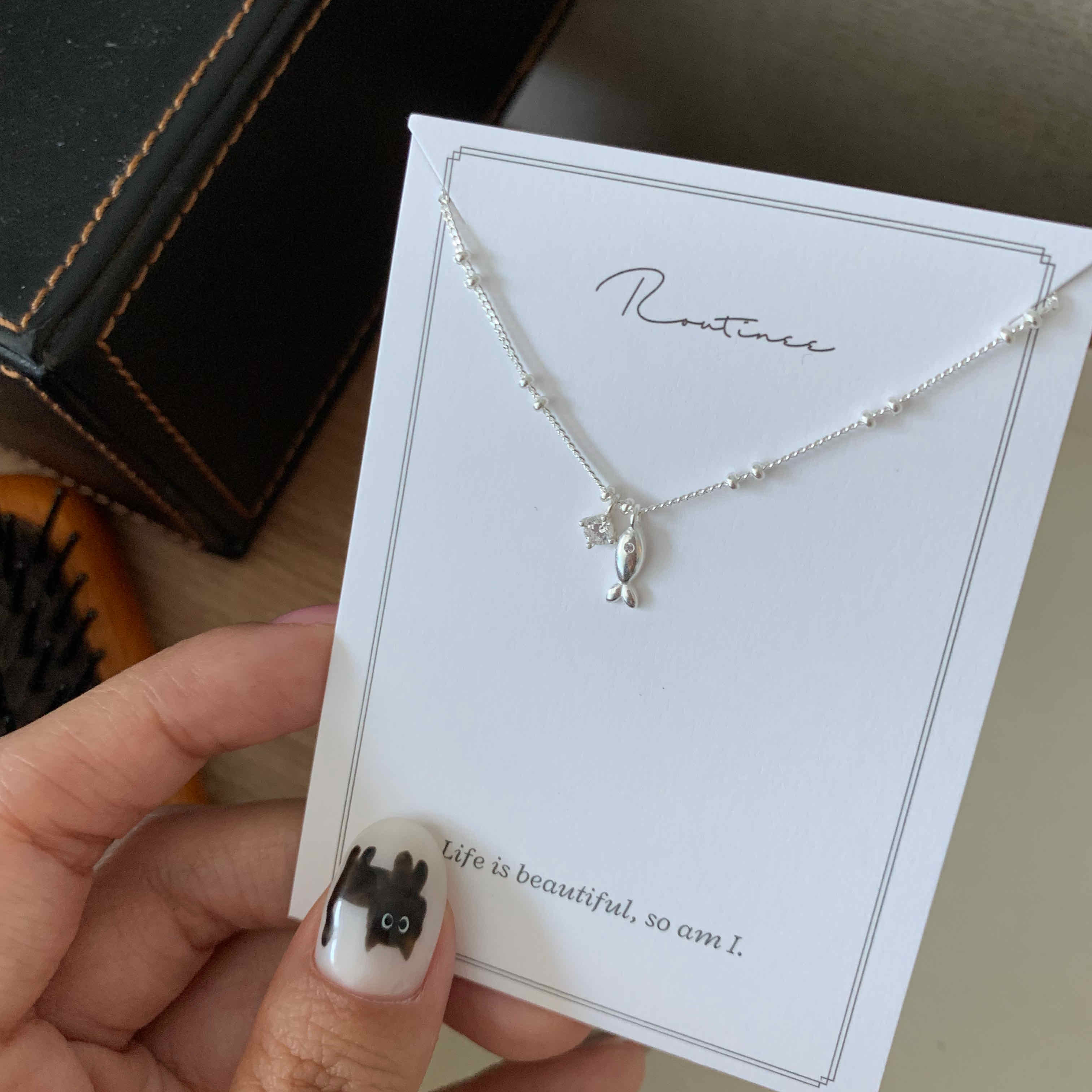 🇰🇷925 silver 小魚單鑽手鍊