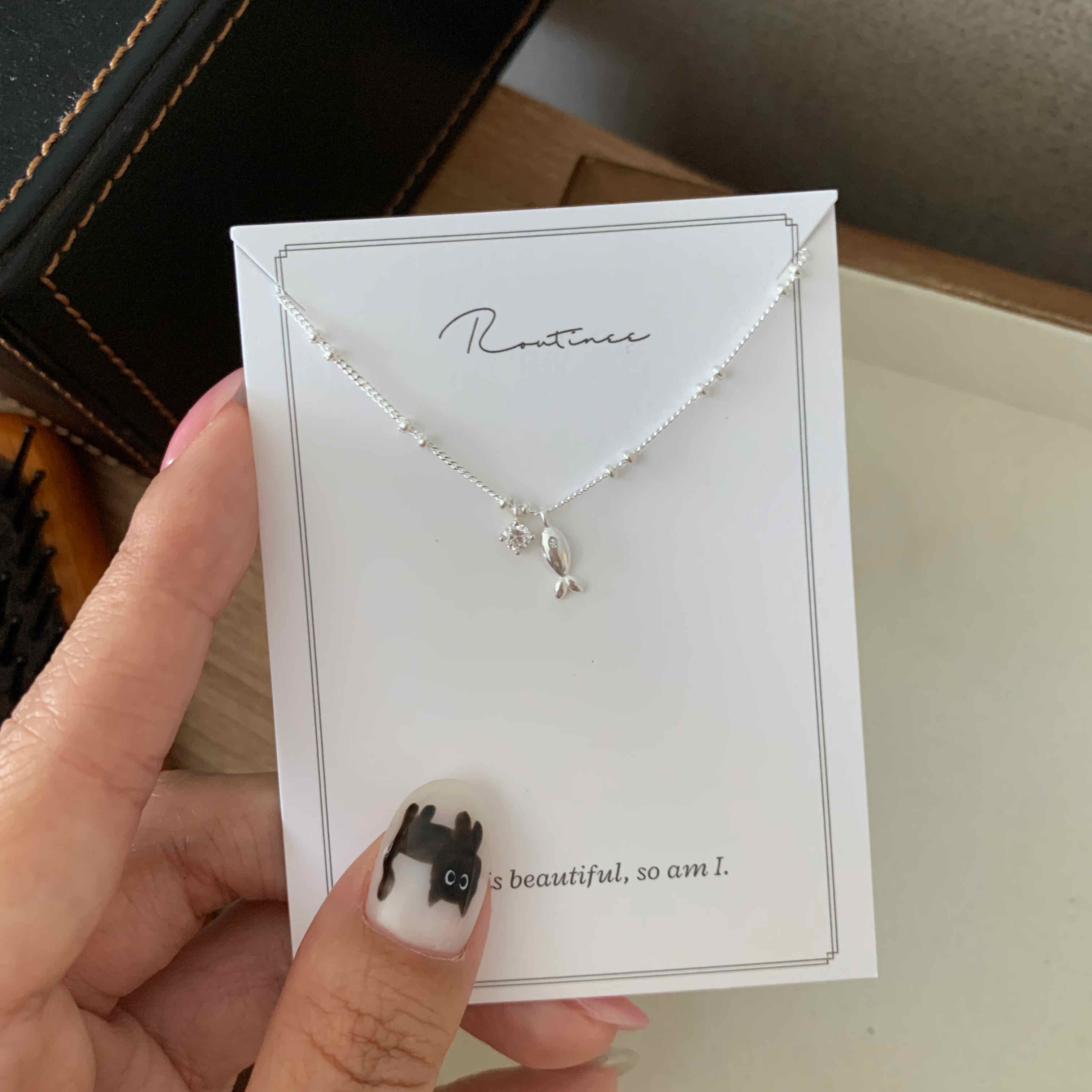 🇰🇷925 silver 小魚單鑽手鍊