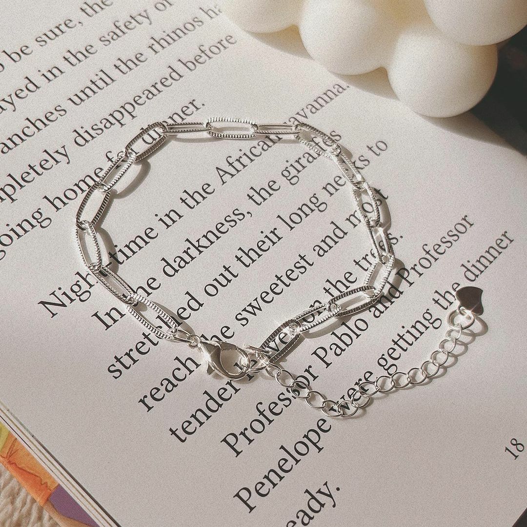 波光粼粼鍊條純銀手鍊