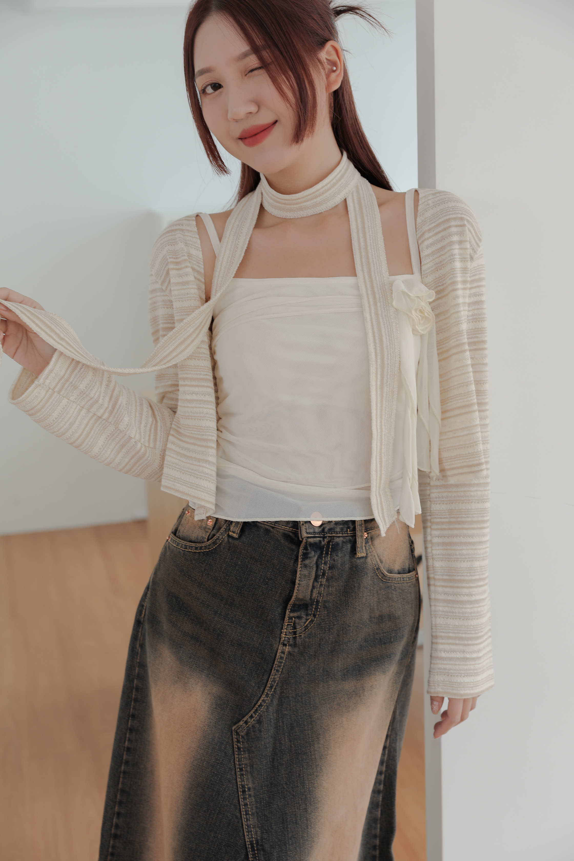 Mie Scarf Cardigan #罩衫