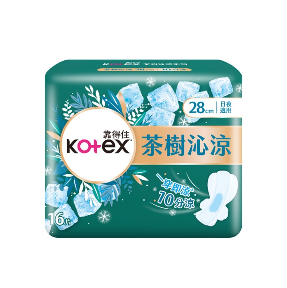 【靠得住】Kotex 茶樹沁涼棉夜用28cm16片