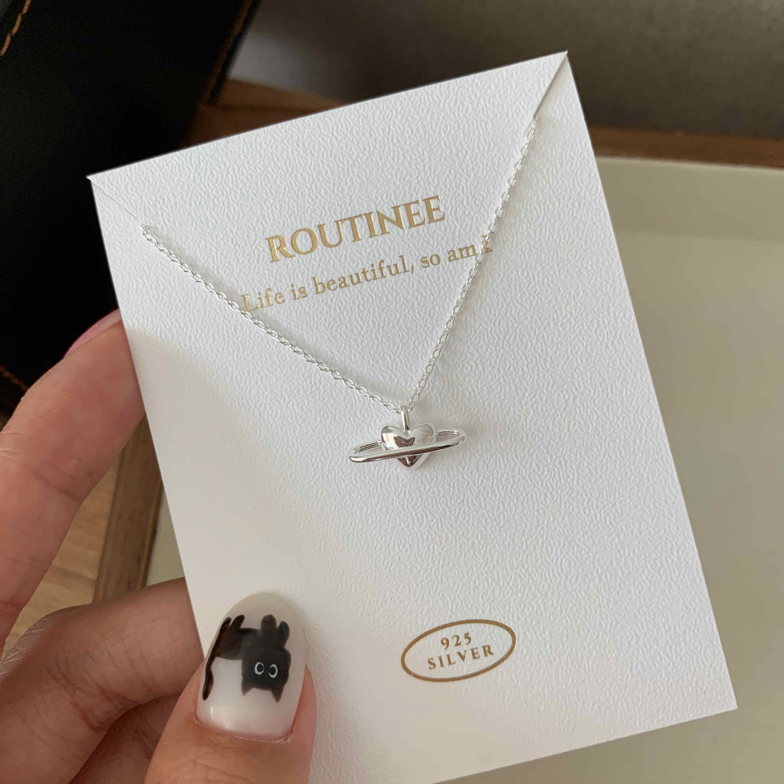 🇰🇷925 silver 愛心星球項鍊