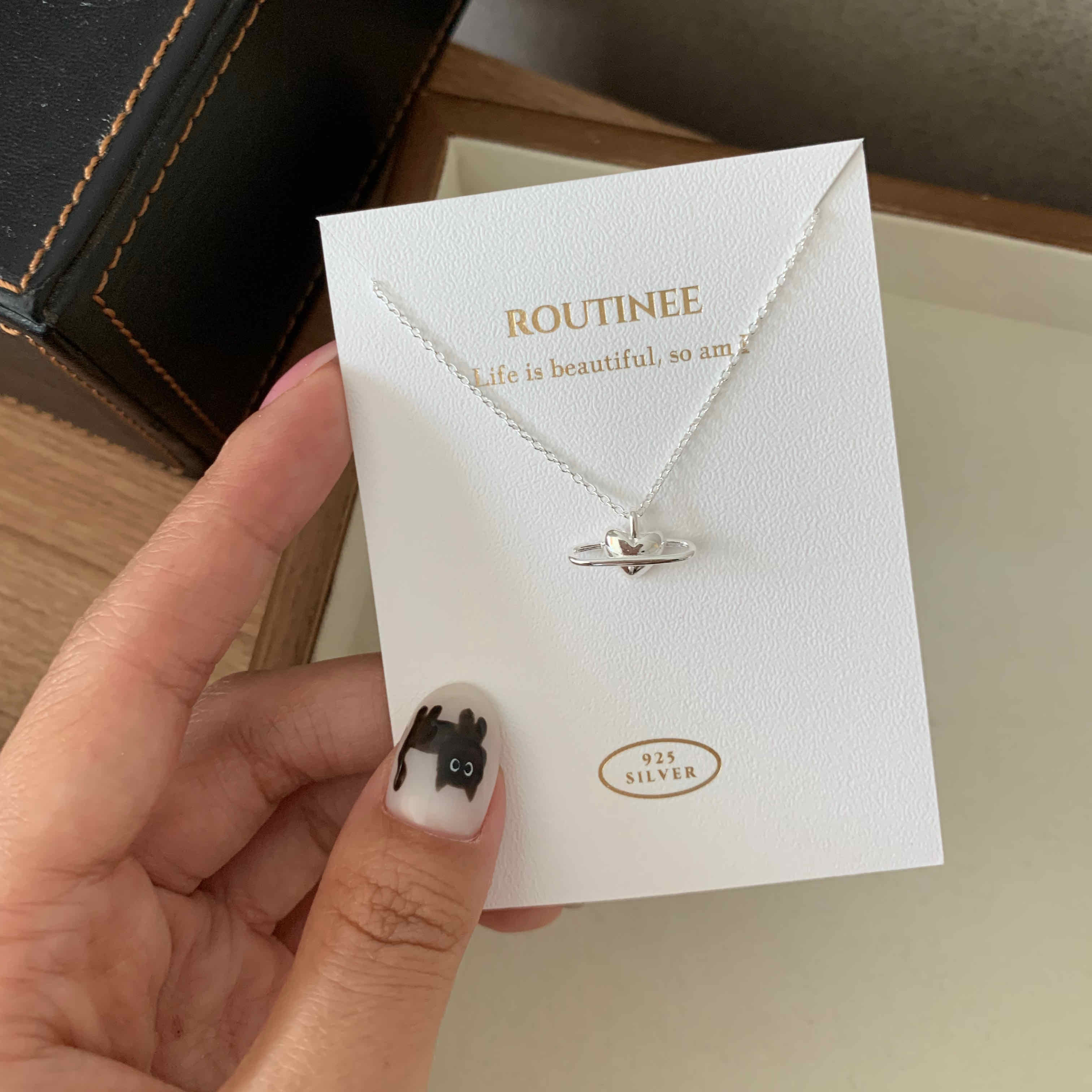 🇰🇷925 silver 愛心星球項鍊