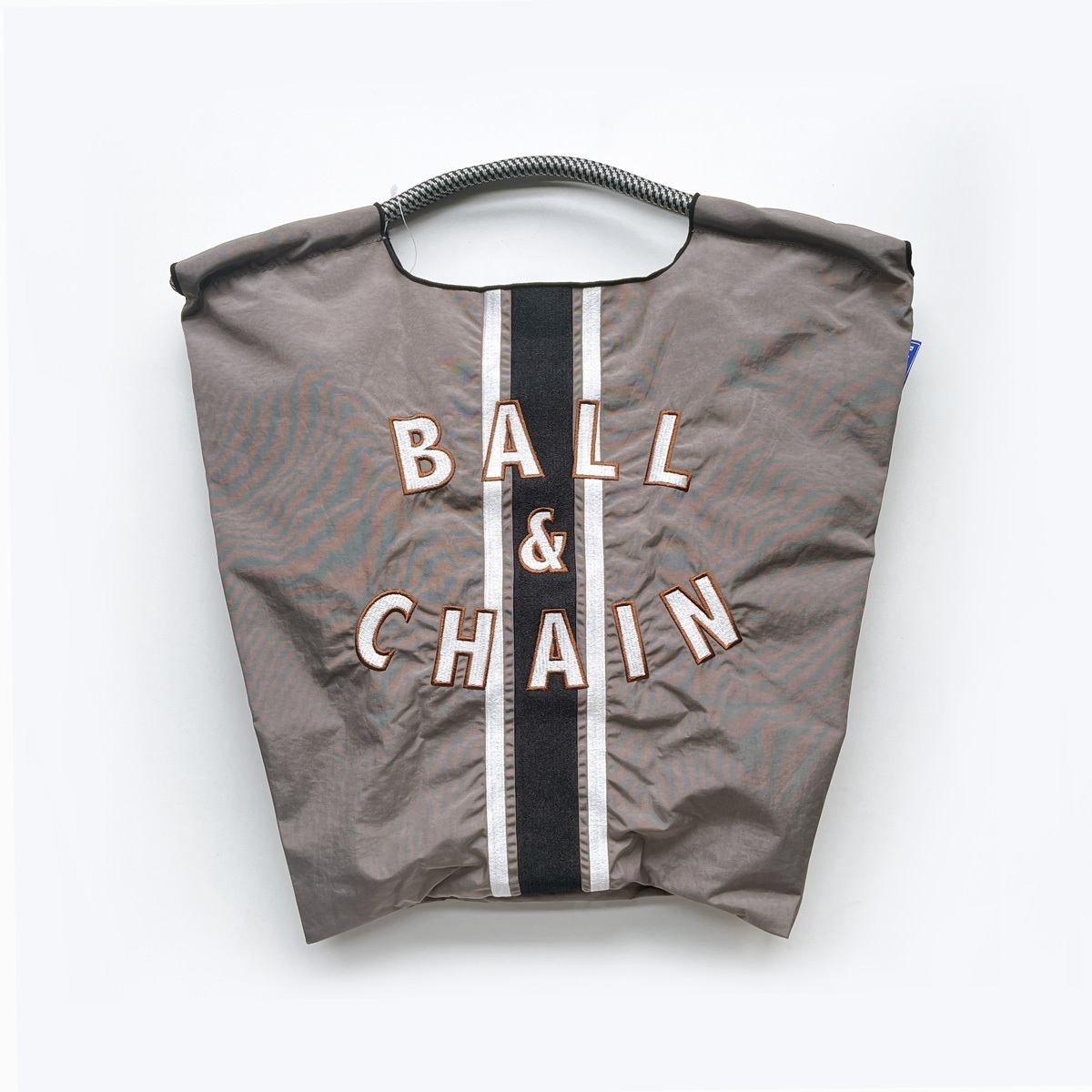 Ball＆Chain 刺繡環保購物袋 M號 - 灰 (30103785)