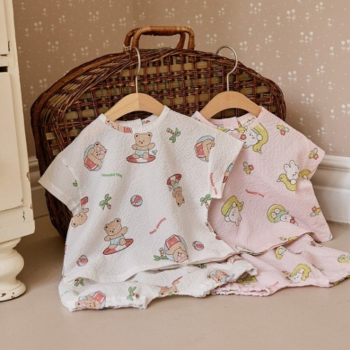 24S/S🌞DTD海灘度假村系列-泡泡紗短袖&褶皺短褲套裝