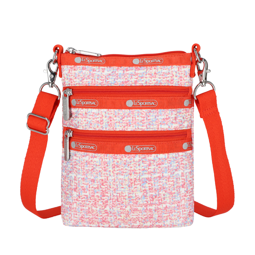 LeSportsac - 3 ZIP CROSSBODY 三層拉鍊斜背包 - 珊瑚夏日花呢