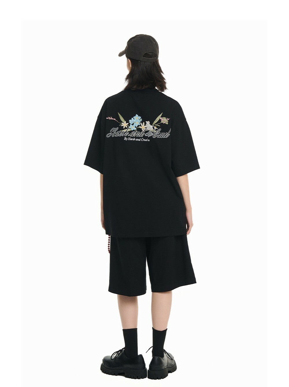 Harsh and Cruel 24SS 美式高街刺繡花卉圓領短 T HL242020198