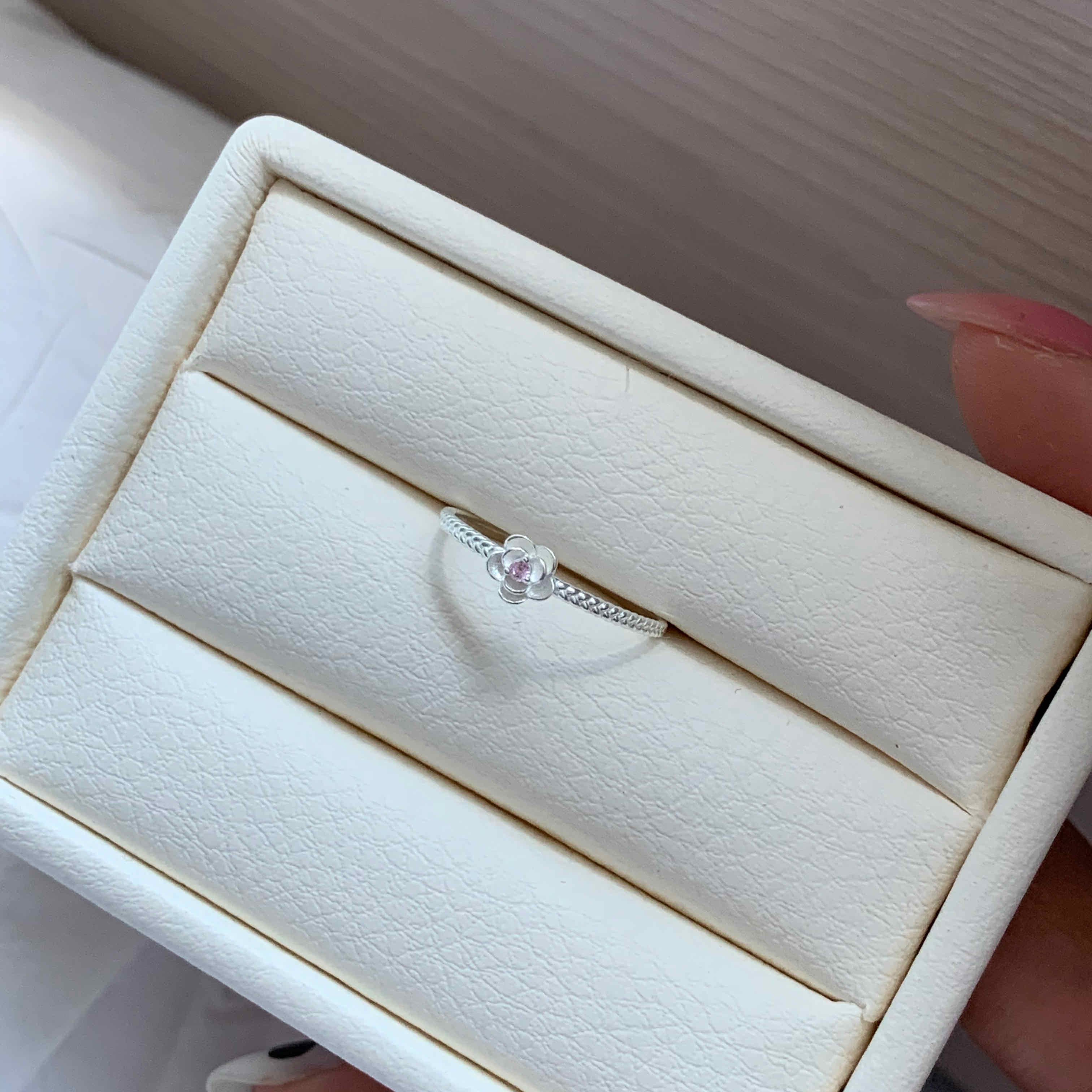 🇰🇷925 silver 粉鑽小香戒指