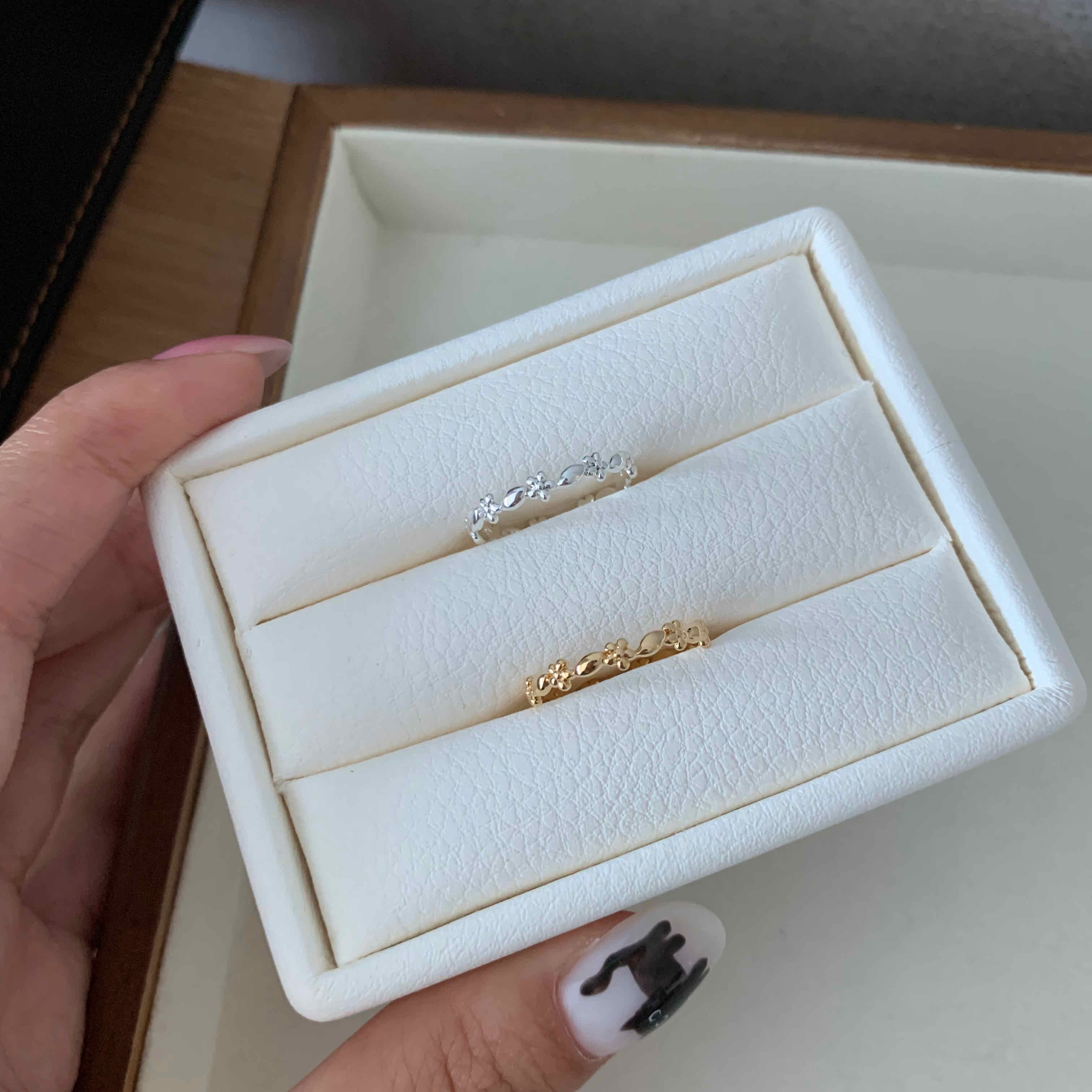 🇰🇷925 silver 質感花圈戒指｜2 color