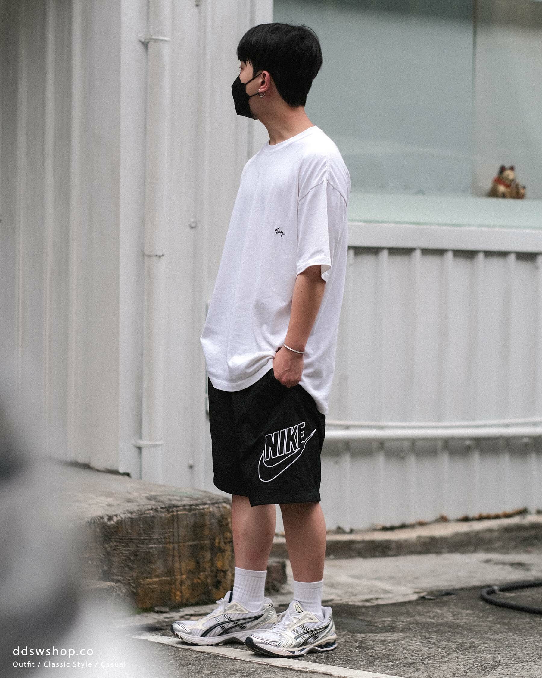 "現貨" Nike Sportswear 短褲 梭織短褲 抽繩 刺繡描邊 大LOGO 黑色DB3811-010