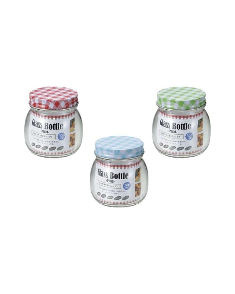 Echo 格紋蓋玻璃瓶 300ml (顏色隨機)