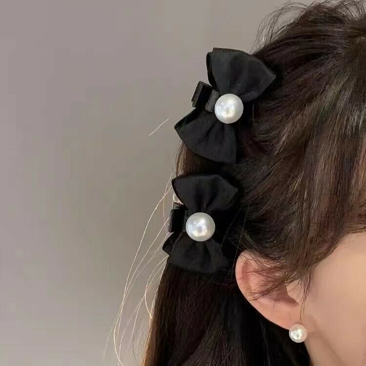 J03珍珠蝴蝶結抓夾（一組）