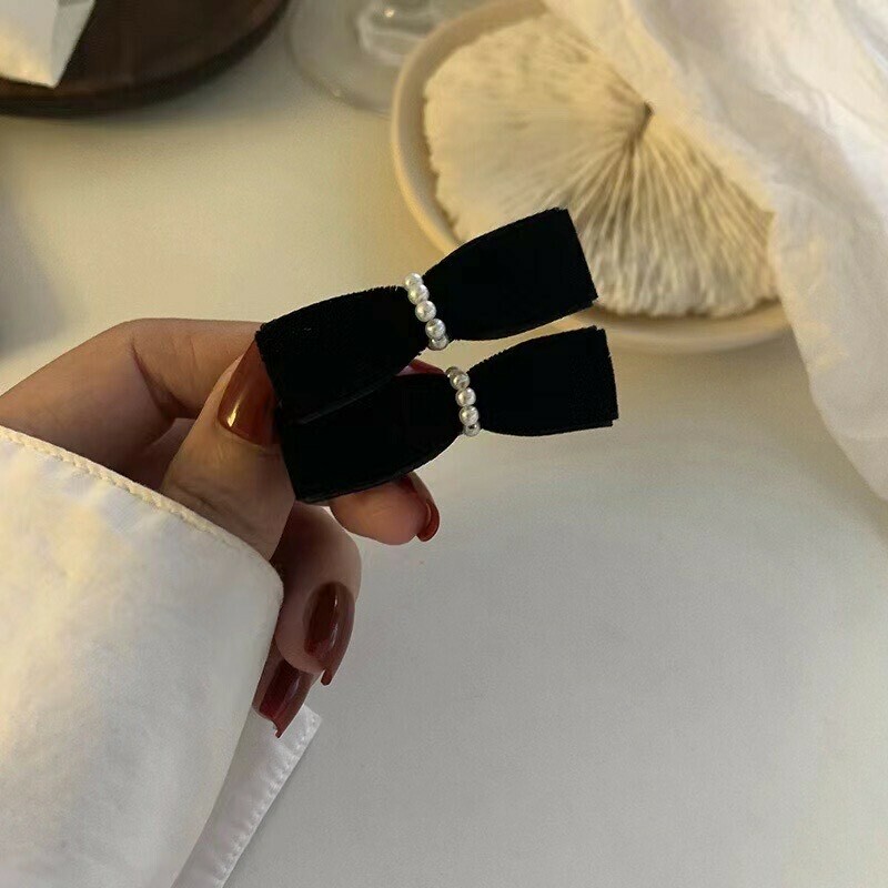 J05珍珠蝴蝶結對夾（一組）