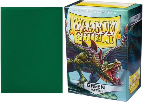 Dragon Shield Standard Size Sleeves (63x88mm) - Clear GREEN Mate (100)