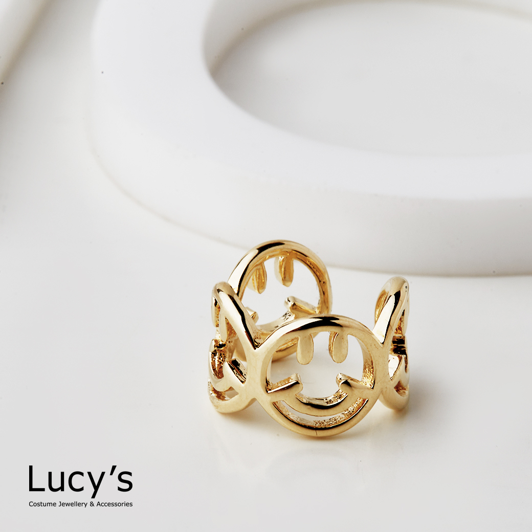 金色笑臉 耳骨夾 (115962)